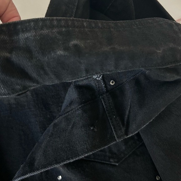 DAVID DAVID black washed Denim Embellished Button up Jean jacket size M - Picture 14 of 14